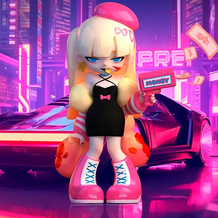 Фигурка 'Гламур' из серии Yandere Girls 2.0 - Remove The Label Blind Box в виде блондинки с пистолетом